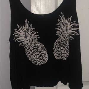Black pineapple tank top